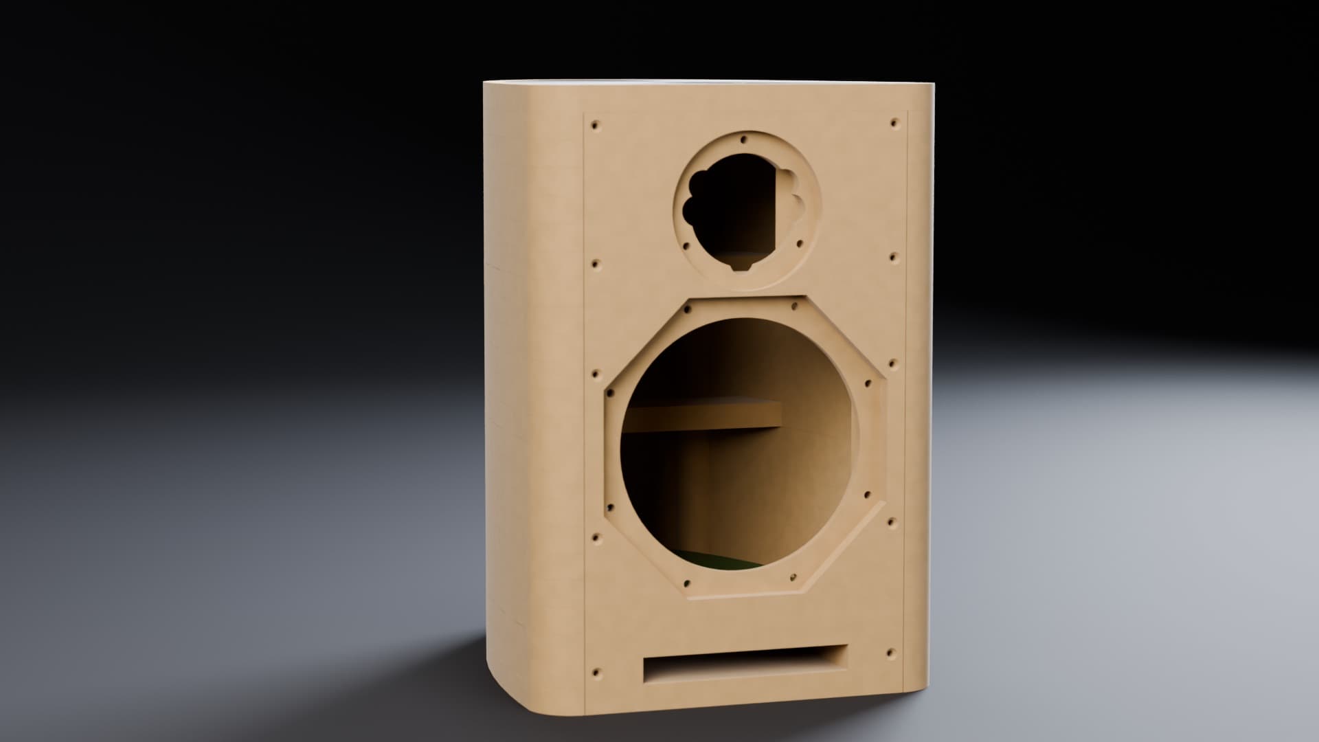 Caja Lira montada en MDF, sin transductores